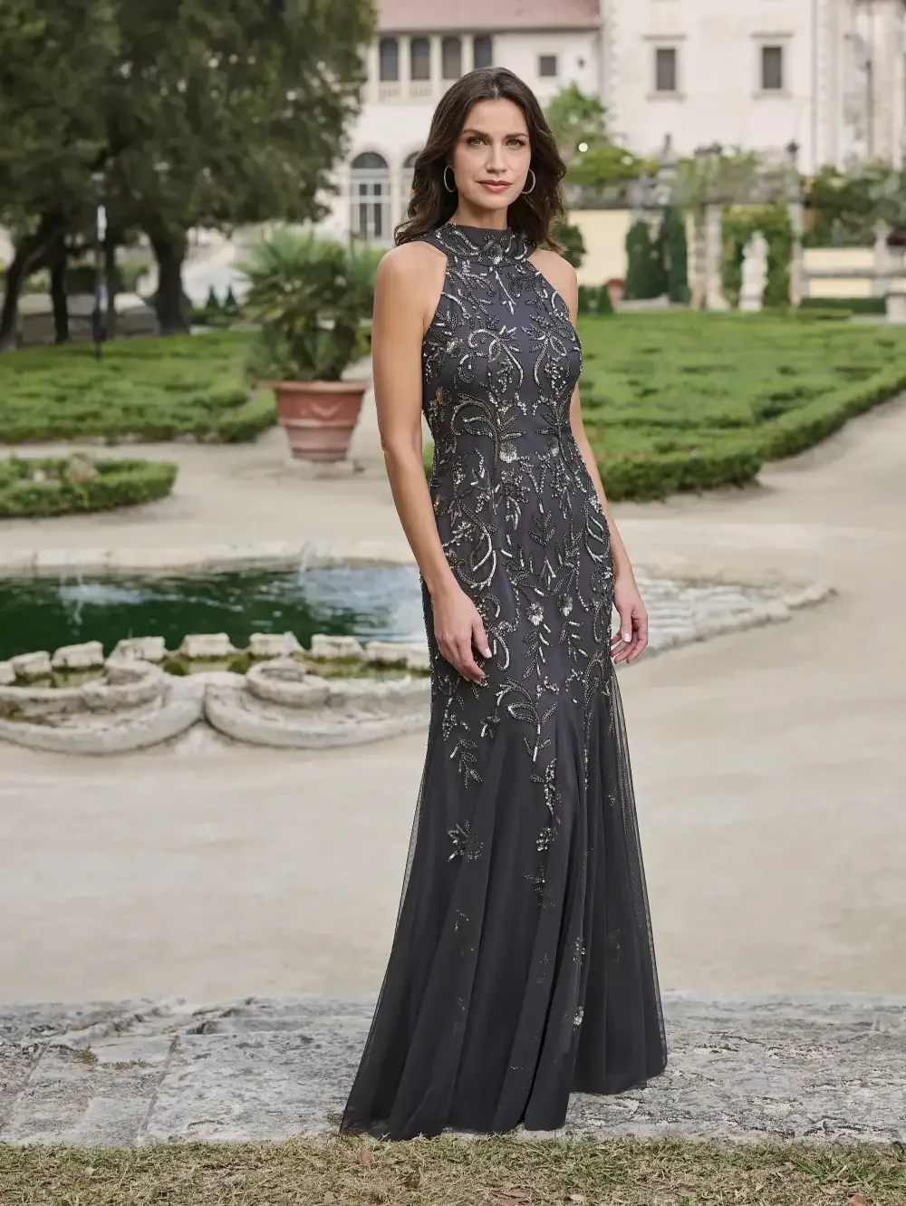 Model wearing a Long Sleeves gown