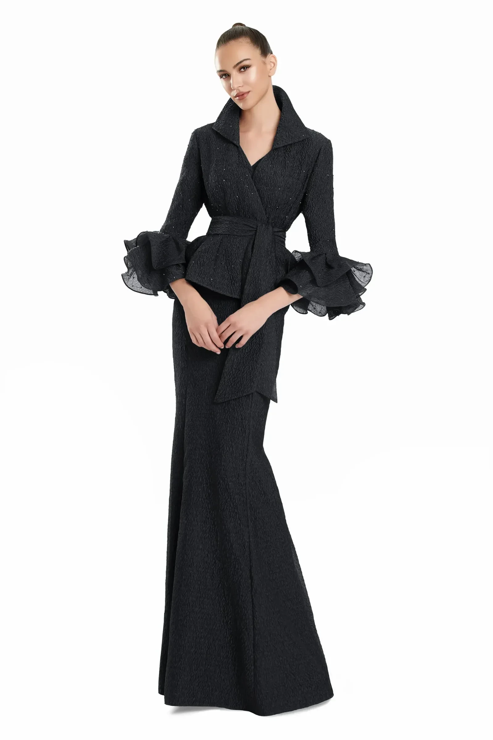 Model wearing a Long Sleeves gown