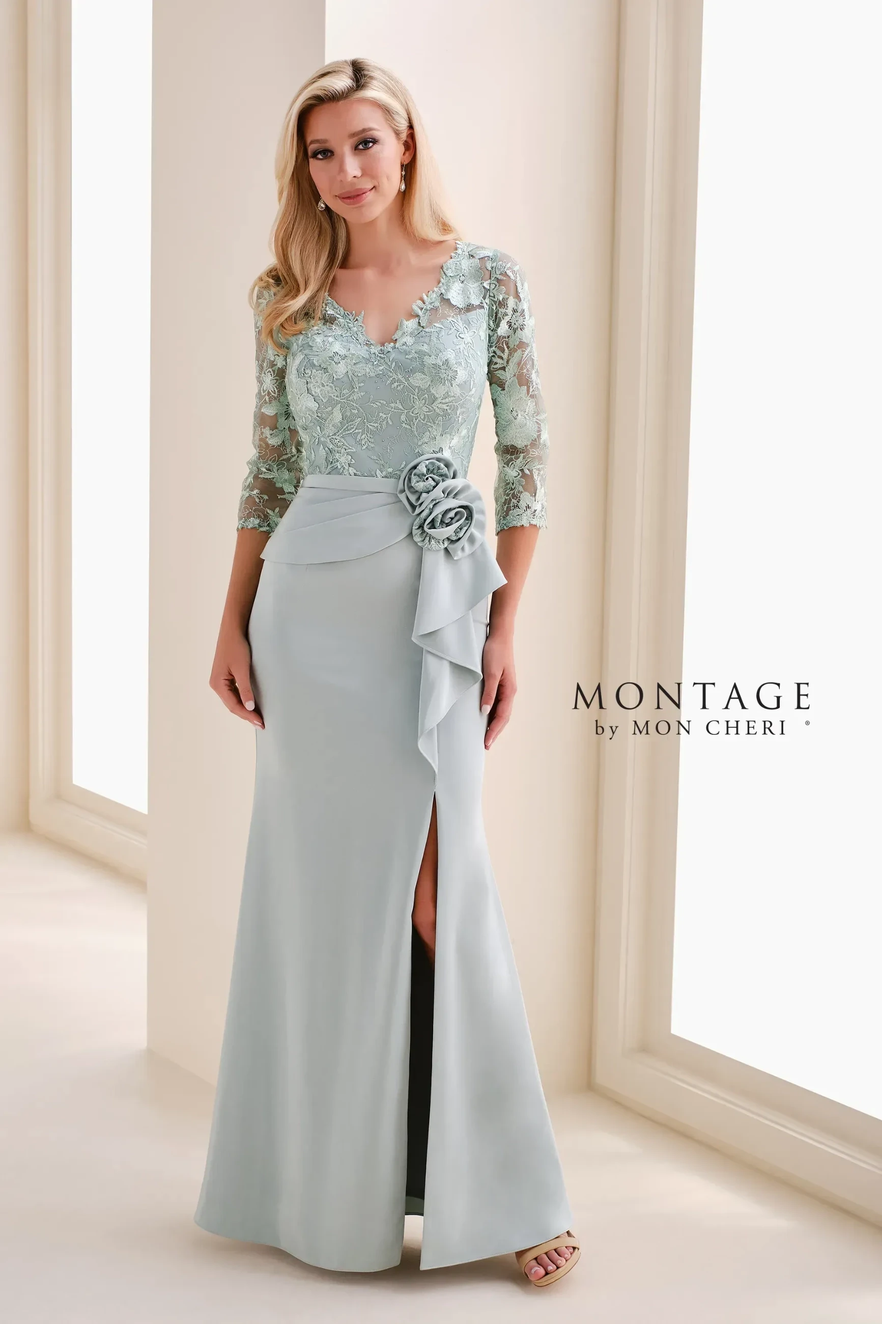 Model wearing a Long Sleeves gown