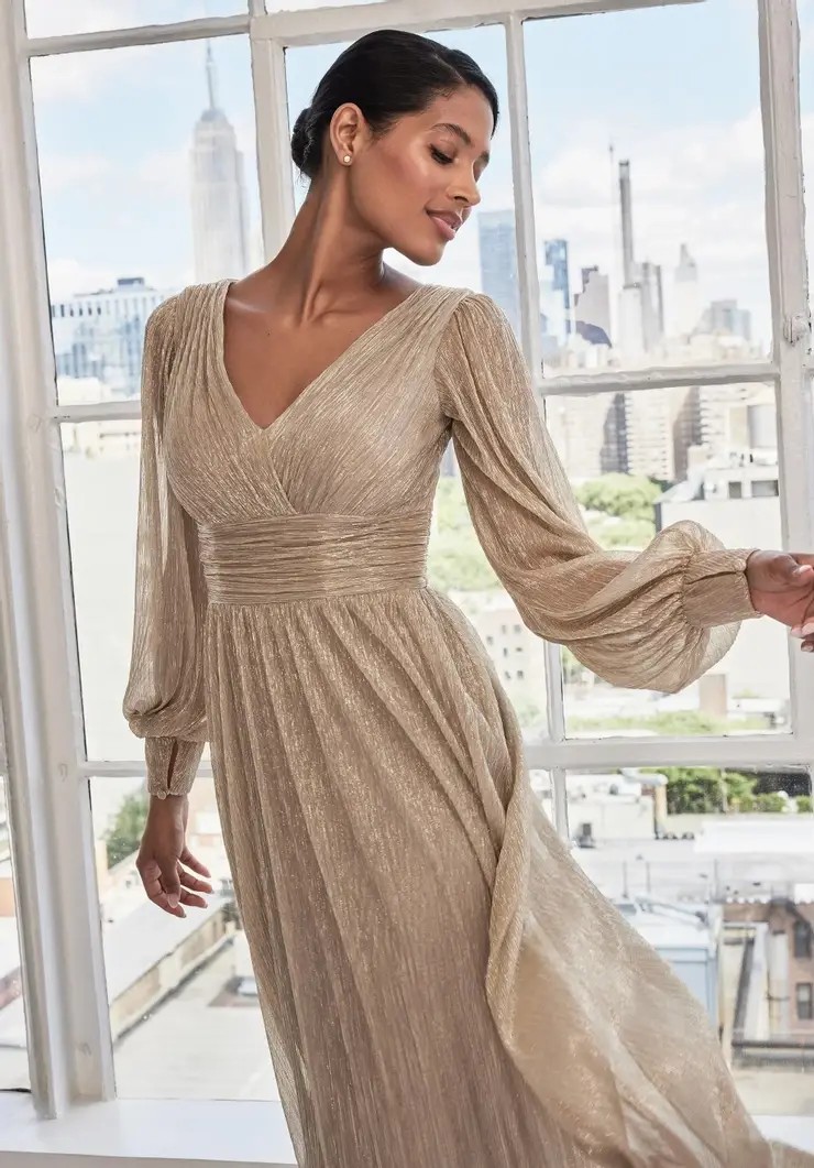 Model wearing a Long Sleeves gown