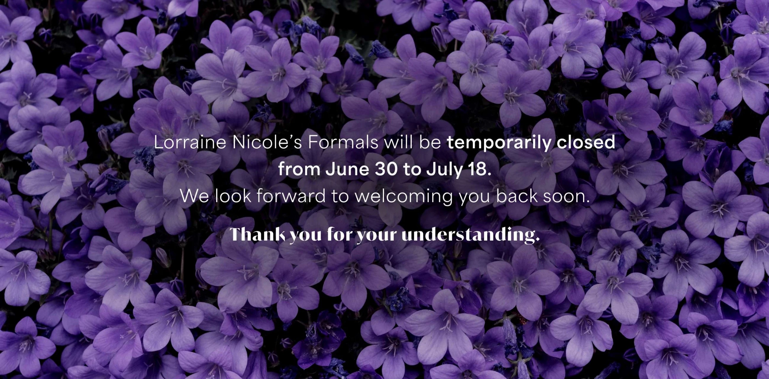 Temporarily closed desktop banner